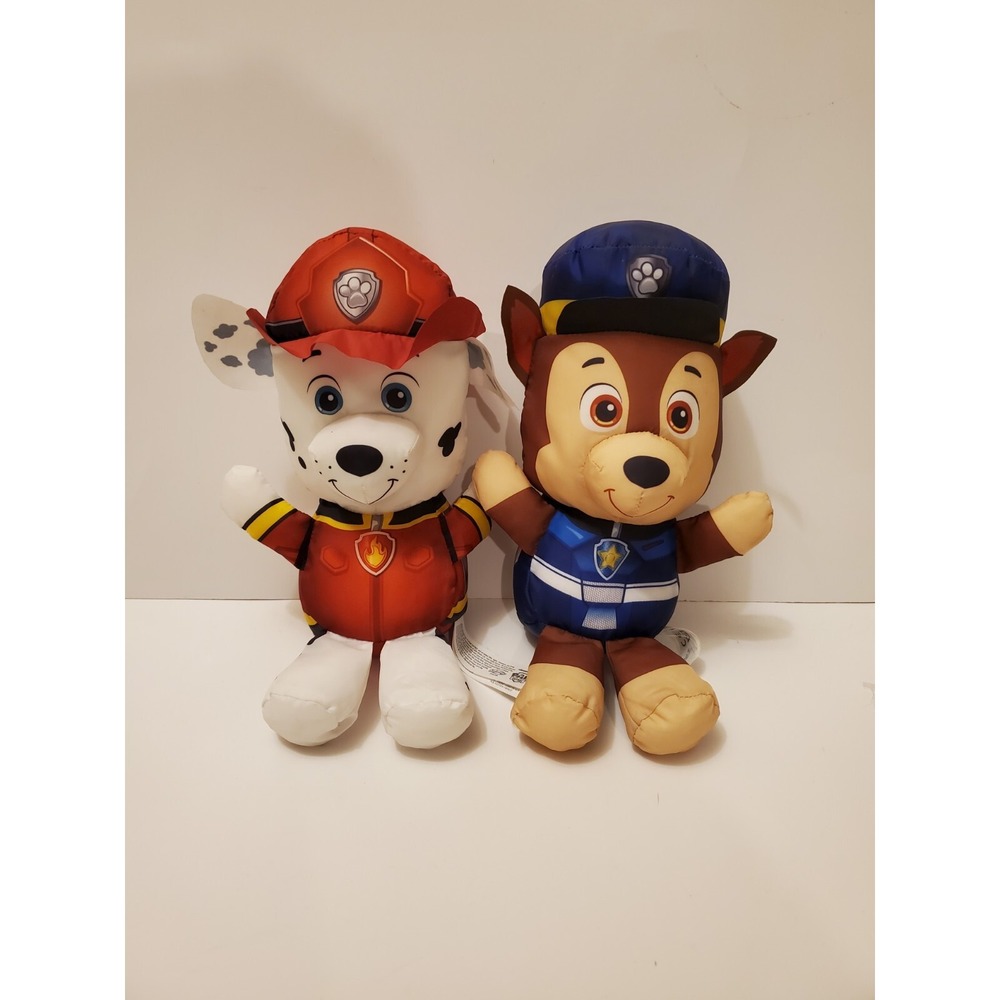 Nickelodeon Paw Patrol CHASE & MARSHALL Plush Stuffed Animal Bundle